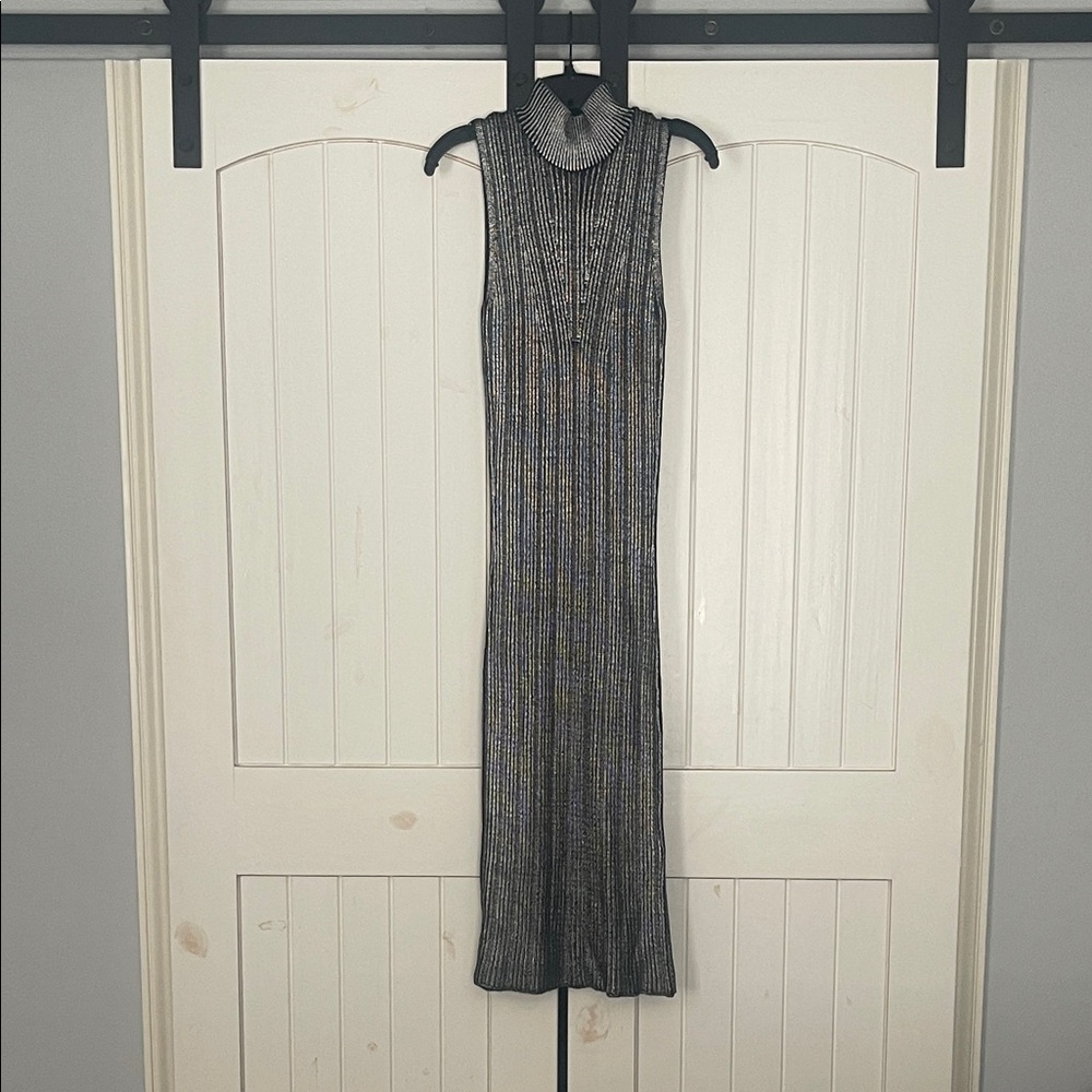 Zara Black and Gray Maxi Dress